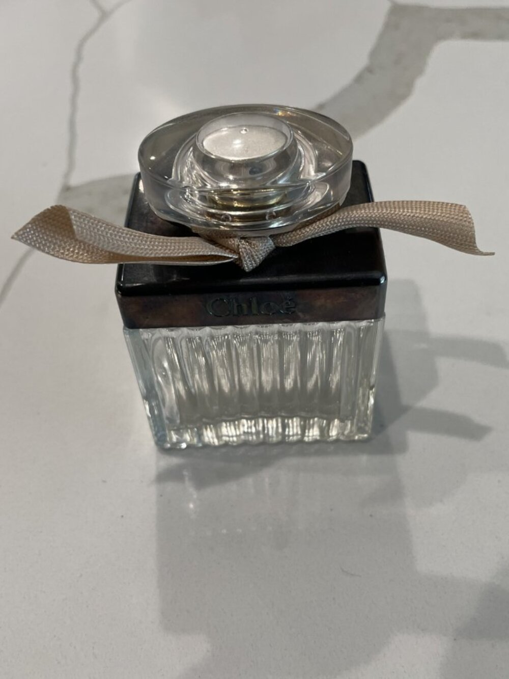 Chloe Eau de Parfum 2.5 fl oz EMPTY perfume bottle with cap and bow